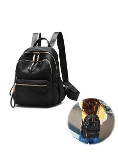 Waterproof Oxford Small Backpack, Ladies Fashion Designer Rucksack Convertible Travel Shoulder Bag for Women Girls Adult Kids School Travel Black