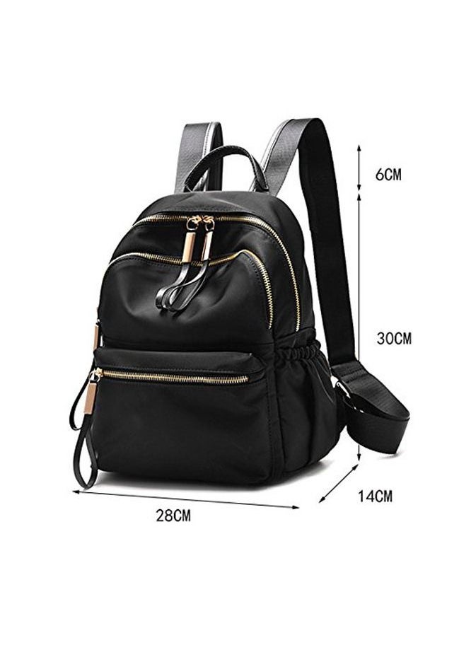 SYOSI - Waterproof Oxford Small Backpack, Ladies Fashion Designer Rucksack Convertible Travel Shoulder Bag for Women Girls Adult Kids School Travel Black - Image 1