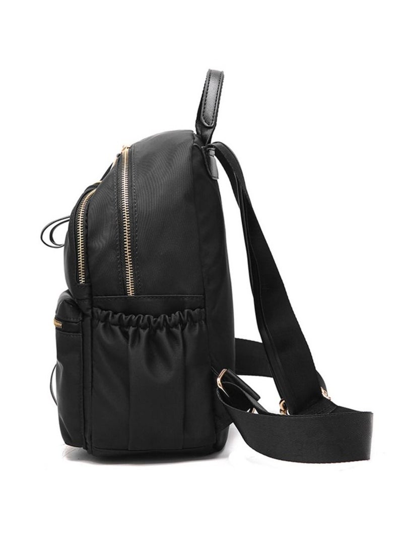 SYOSI - Waterproof Oxford Small Backpack, Ladies Fashion Designer Rucksack Convertible Travel Shoulder Bag for Women Girls Adult Kids School Travel Black - Image 1