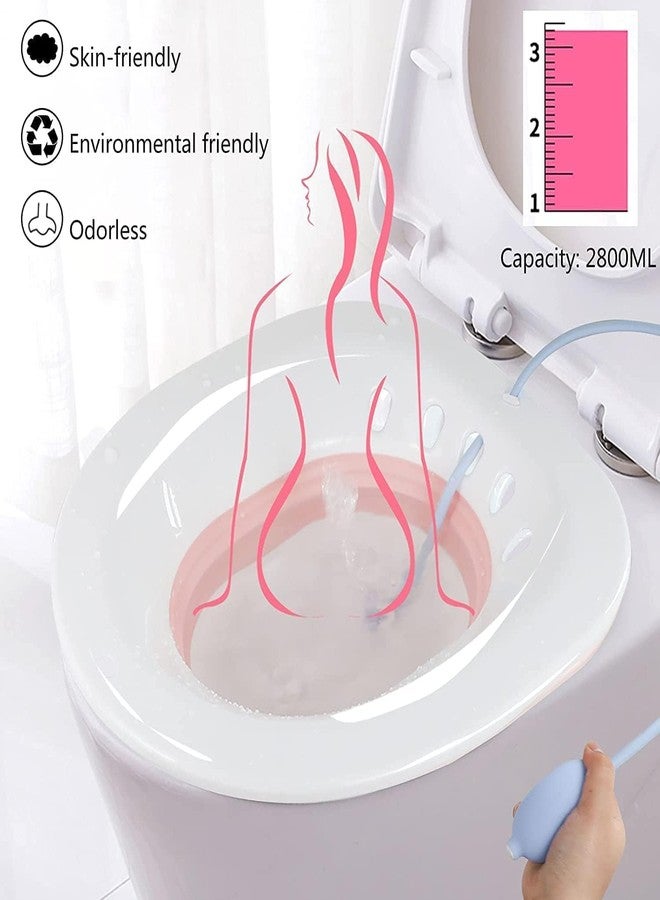 Zomify Sitz Bath Toilet Seat with Flusher | Folding Sitz Bath Tub for Pregnant Women | Postpartum Care, Hemorrhoids Recovery, Vaginal | Anal Inflammation Treatment -Portable Perineal Soaking Basin - Image 3