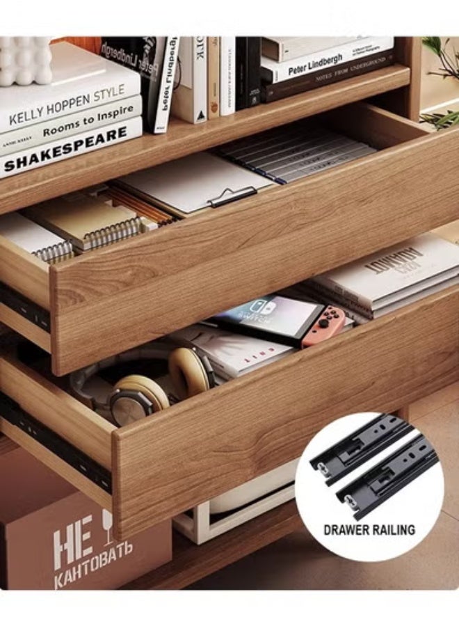 زي سي إم - هابي خزانة كتب من الخشب الصلب بتصميم نورديك، خزانة كتب قائمة على الأرض، مناسبة لغرفة النوم وغرفة المعيشة وتخزين الطلاب - Image 4