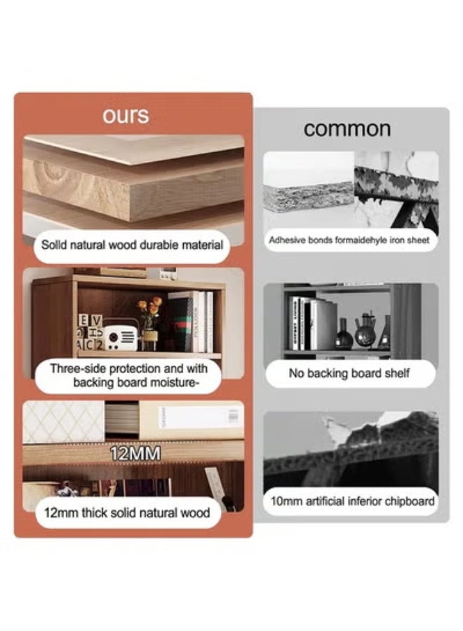 زي سي إم - هابي خزانة كتب من الخشب الصلب بتصميم نورديك، خزانة كتب قائمة على الأرض، مناسبة لغرفة النوم وغرفة المعيشة وتخزين الطلاب - Image 5