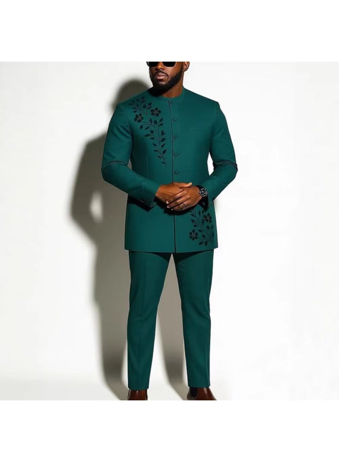 Abaya - Men's Traditional Embroidered Suit 2-Piece - 3XL - Wedding Suit, Islamic Clothing, Muslim Wear, Formal Wear, Dubai Thobe - Image 1
