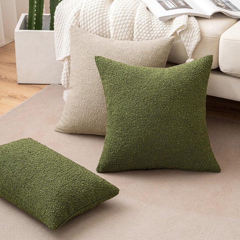 ميولي Miuleee Pack of 1 Olive Green Throw Cover 12 × 20 بوصة تغطية وسادة زخرفية تغطية سادة مزخرفة. - Image 5