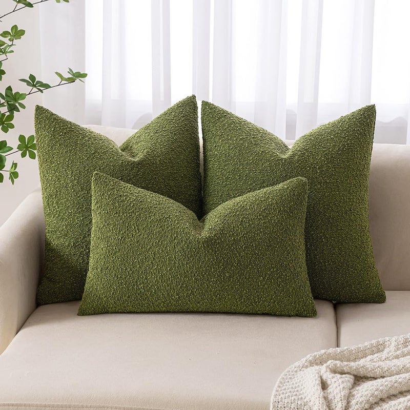 ميولي Miuleee Pack of 1 Olive Green Throw Cover 12 × 20 بوصة تغطية وسادة زخرفية تغطية سادة مزخرفة. - Image 4