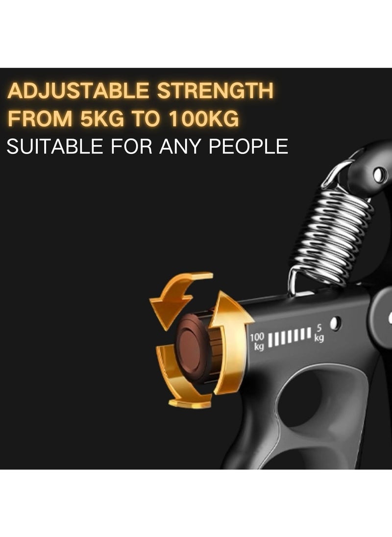 YQbest Grip Strength Trainer, Adjustable Resistance Hand Gripper, Hand Exerciser with Counting for Muscle Building(5-100KG)  - Image 4
