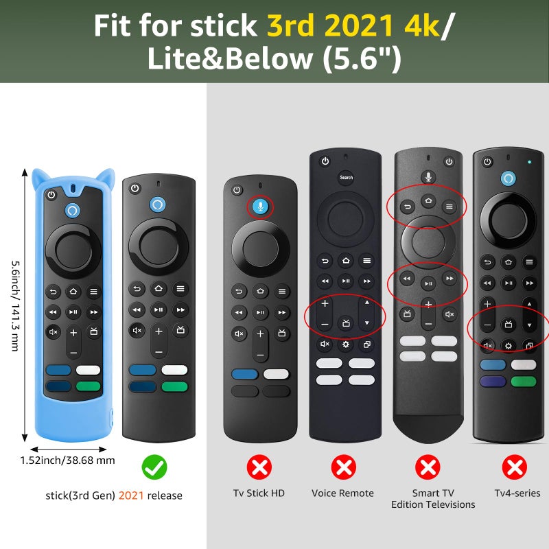 Wevove [3 Pack] Silicone Remote 3rd gen Cover with Lanyard,Anti-Slip Soft Silicone Protective Controller Case Glow in The Dark - Image 2