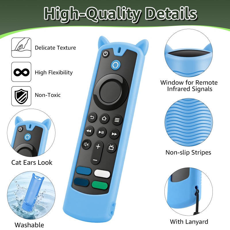 Wevove [3 Pack] Silicone Remote 3rd gen Cover with Lanyard,Anti-Slip Soft Silicone Protective Controller Case Glow in The Dark - Image 3