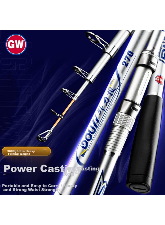 Gw 2.7m Sea Fishing Rod Heavy Duty Casting Rod Super Hard Long Distance Lake And Reservoir Fishing Rod