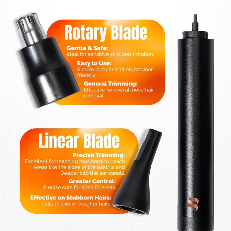 Brio Nose Hair Trimmer for Men, Comfortable Nose Hair Trimmer for Women with Sleek Design, Ear Hair Trimmer for Men Equipped with a 2-Edge Radial Blade - Image 2