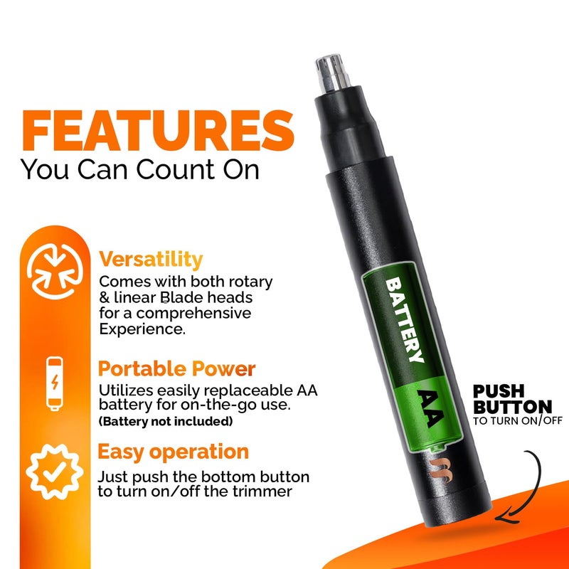 Brio Nose Hair Trimmer for Men, Comfortable Nose Hair Trimmer for Women with Sleek Design, Ear Hair Trimmer for Men Equipped with a 2-Edge Radial Blade - Image 5