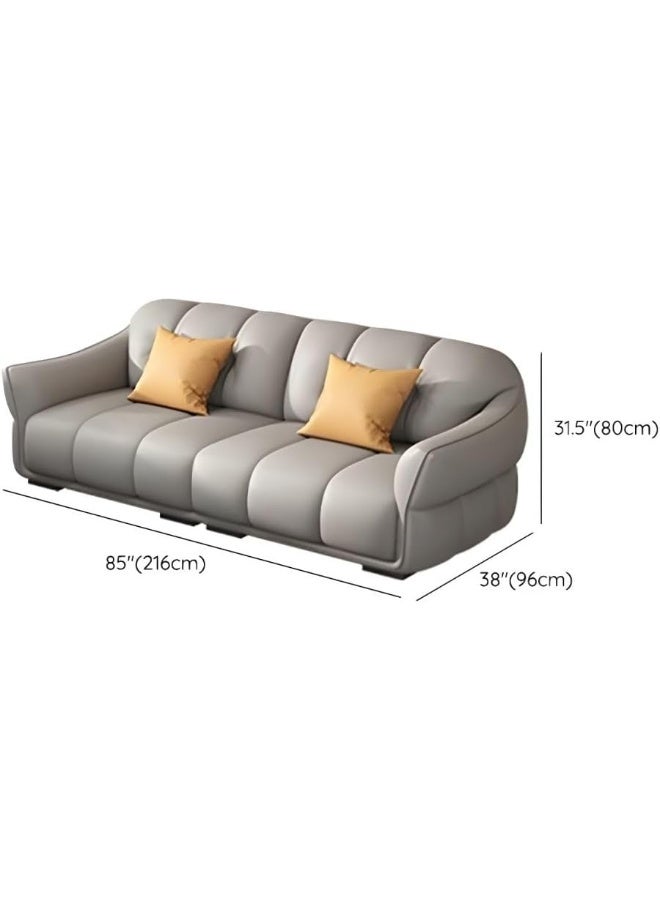 Zayn comforts Modern Faux Leather Sofa with Flared Arm Set of 2 - Image 2