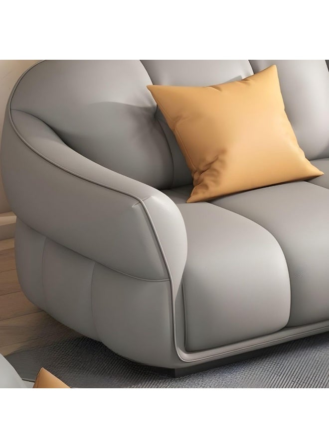 Zayn comforts Modern Faux Leather Sofa with Flared Arm Set of 2 - Image 4