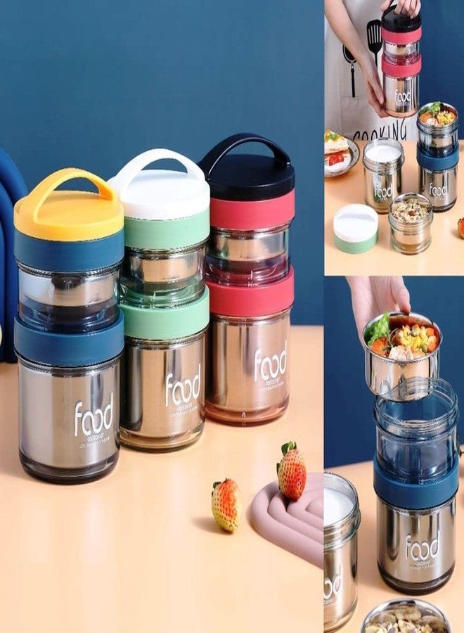 Fezeedi LB 7050 Lunch Box for Office and School Use, Leak Proof Dual Compartment Stainless Steel Lunch Box for Kids Adults - Image 2