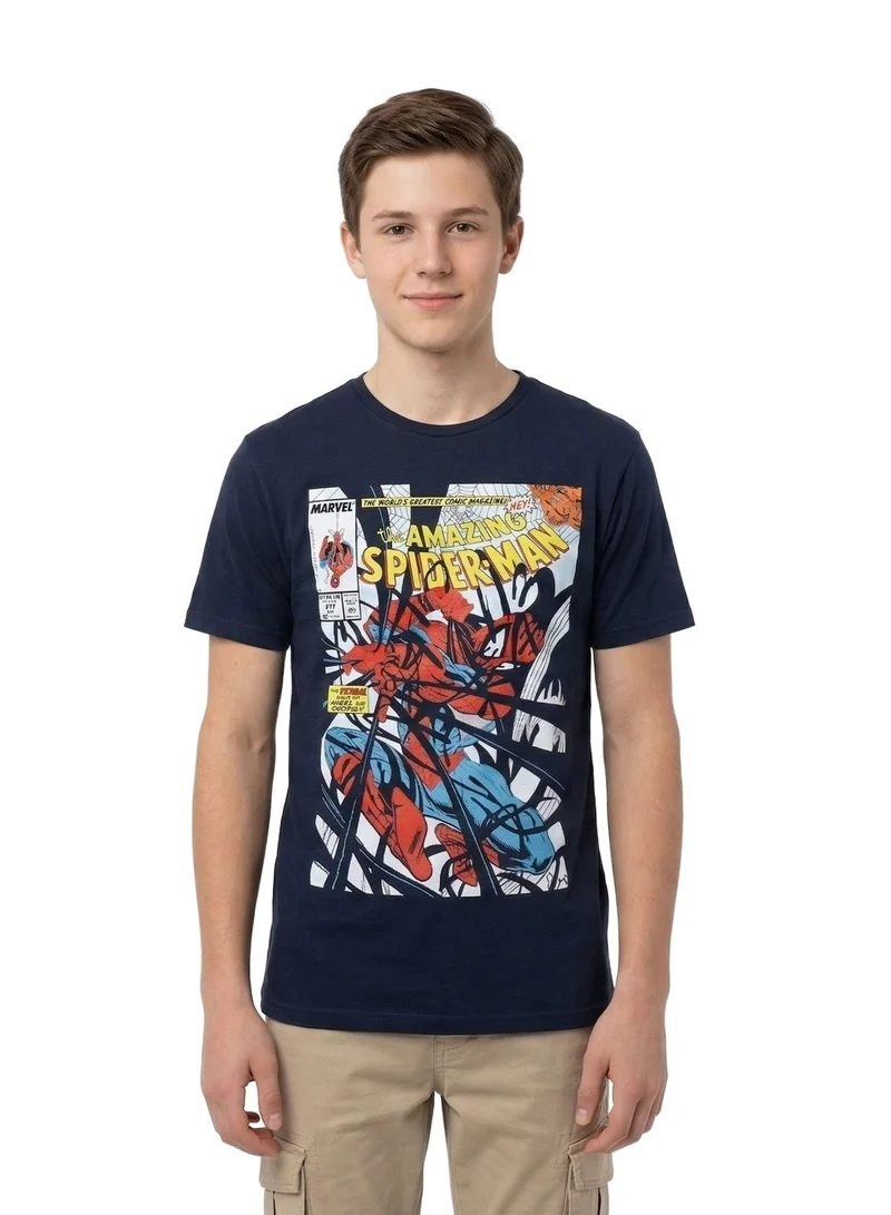 مارفل Men’s Marvel Spider-Man Oversized Drop Shoulder Graphic T-Shirt