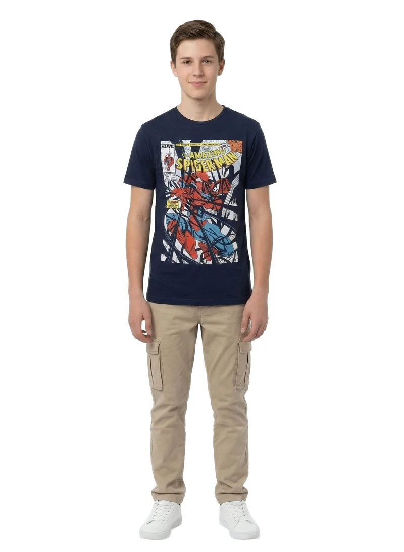 MARVEL  Men’s Marvel Spider-Man Oversized Drop Shoulder Graphic T-Shirt for Men | Best Price UAE