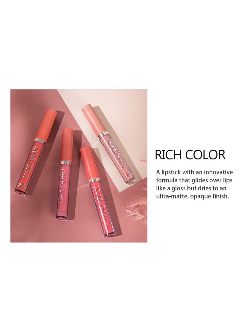 Handaiyan Lipstick Matte Liquid Lipsticks Makeup For Women Velvet Long Lasting Waterproof Highly Pigmented Colour Quick-Drying, Smudge-Proof, Nourishes, Conditions,Ultra Soft Moisturizes  - Image 4
