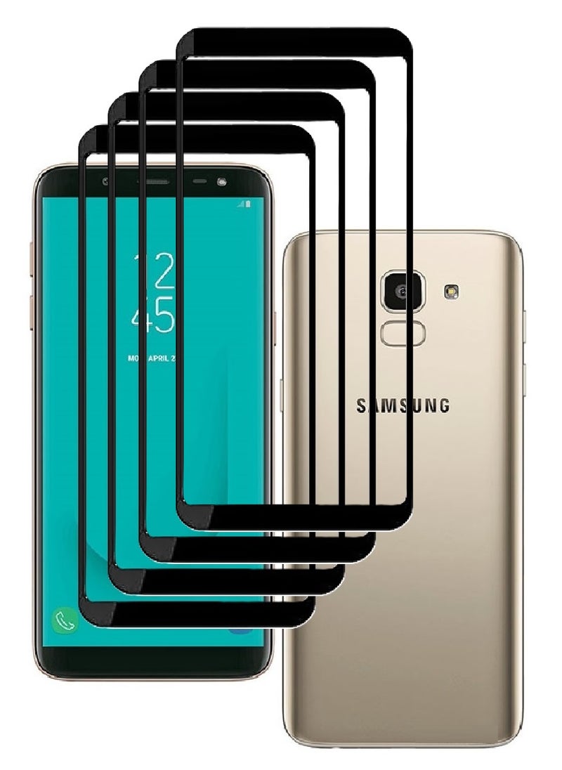 AINA 4 Pieces Tempered Glass Screen Protector 5D Designed For Samsung Galaxy J6 Full Glue Edge to Edge Full Screen Coverage And Bubble Free - Image 1