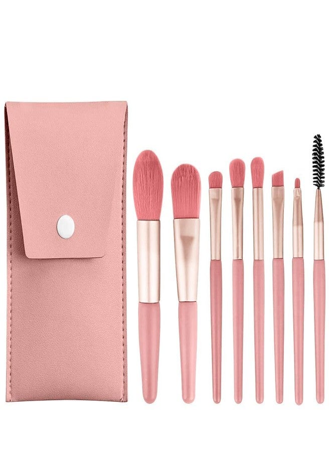 Florisca Brush Set 8 Pcs With Pouch, Makeup Brushes Premium Synthetic Kabuki Foundation, Concealers, Eye Shadows Professional Blush, Face Powder, Highlighter, Contour, Blending Eyeliner - Image 2