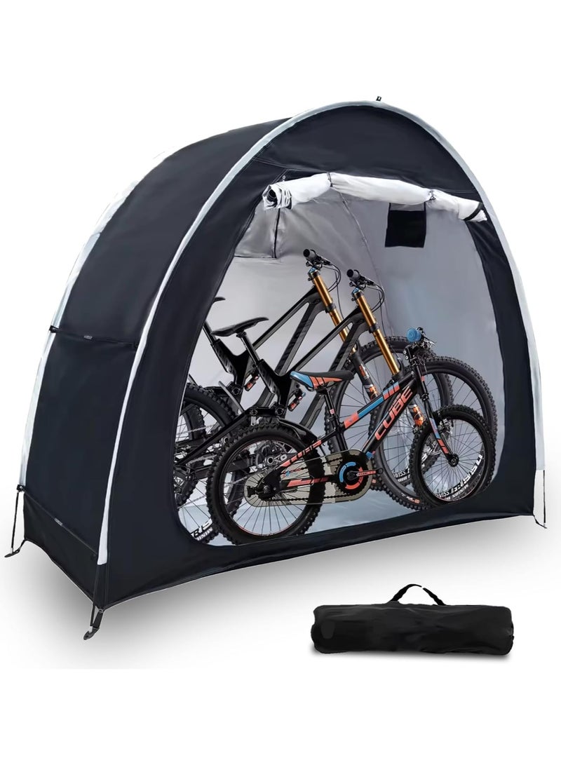Generic Portable Bike Tent With Bag Storage Shed – Waterproof Fabric & Reinforced Alloy Bracket Ideal For Garage Outdoor Camping And Garden Bicycle Shelter.  - Image 1