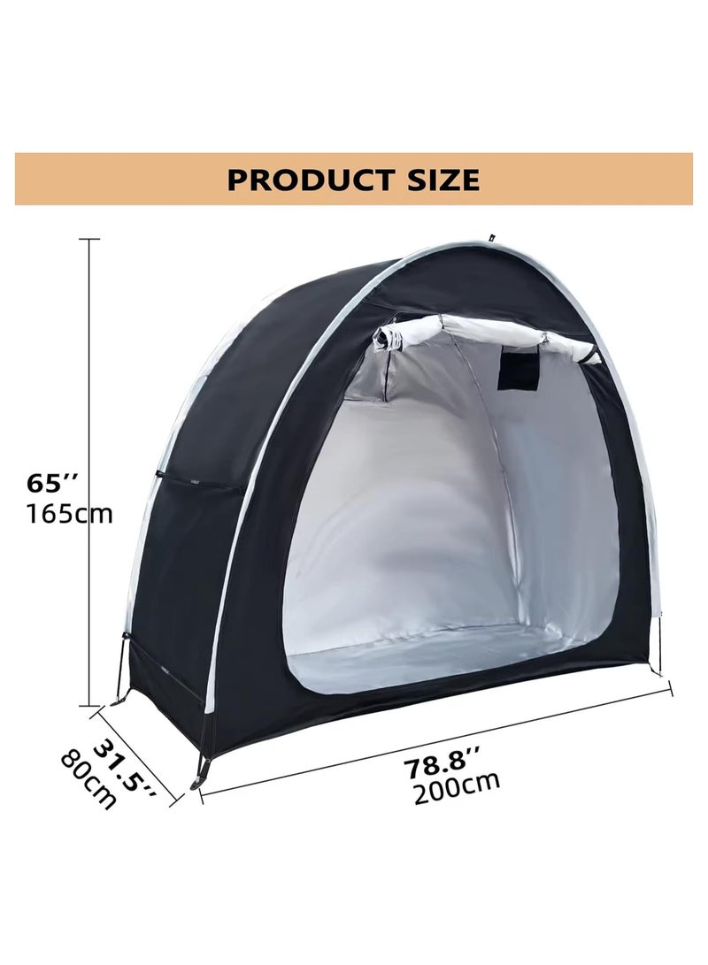 Generic Portable Bike Tent With Bag Storage Shed – Waterproof Fabric & Reinforced Alloy Bracket Ideal For Garage Outdoor Camping And Garden Bicycle Shelter.  - Image 4