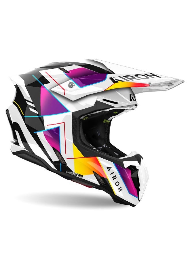 Airoh Motocross Helmet AIROH Twist 3 Rainbow Glossy Helmet - Image 2