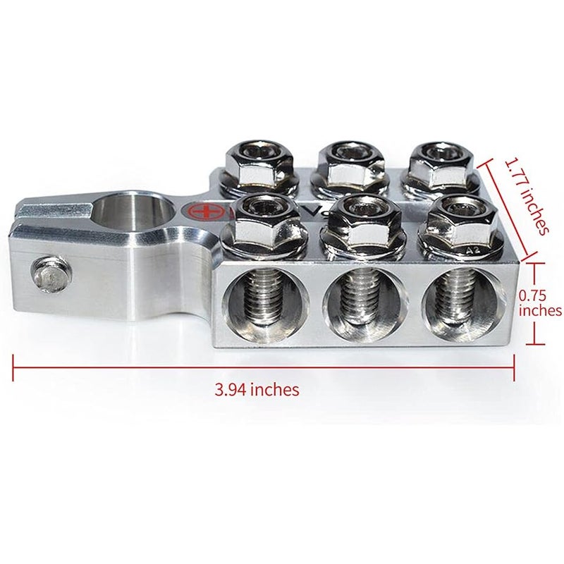 في جايت Vgate Lead Acid Battery Terminal Clamps, 8AWG up to 4/0(XL) AWG Gauge, 12-Way Connectors, Positive and Negative (+/-)(Pair) for SAE/DIN/EN Tapered Top Post - Image 3