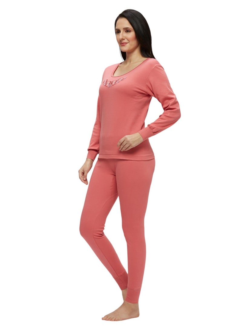 BYC WOMEN'S INNER FULL BODY THERMAL SET - DARK PINK - Image 3