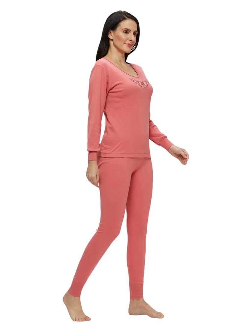 BYC WOMEN'S INNER FULL BODY THERMAL SET - DARK PINK