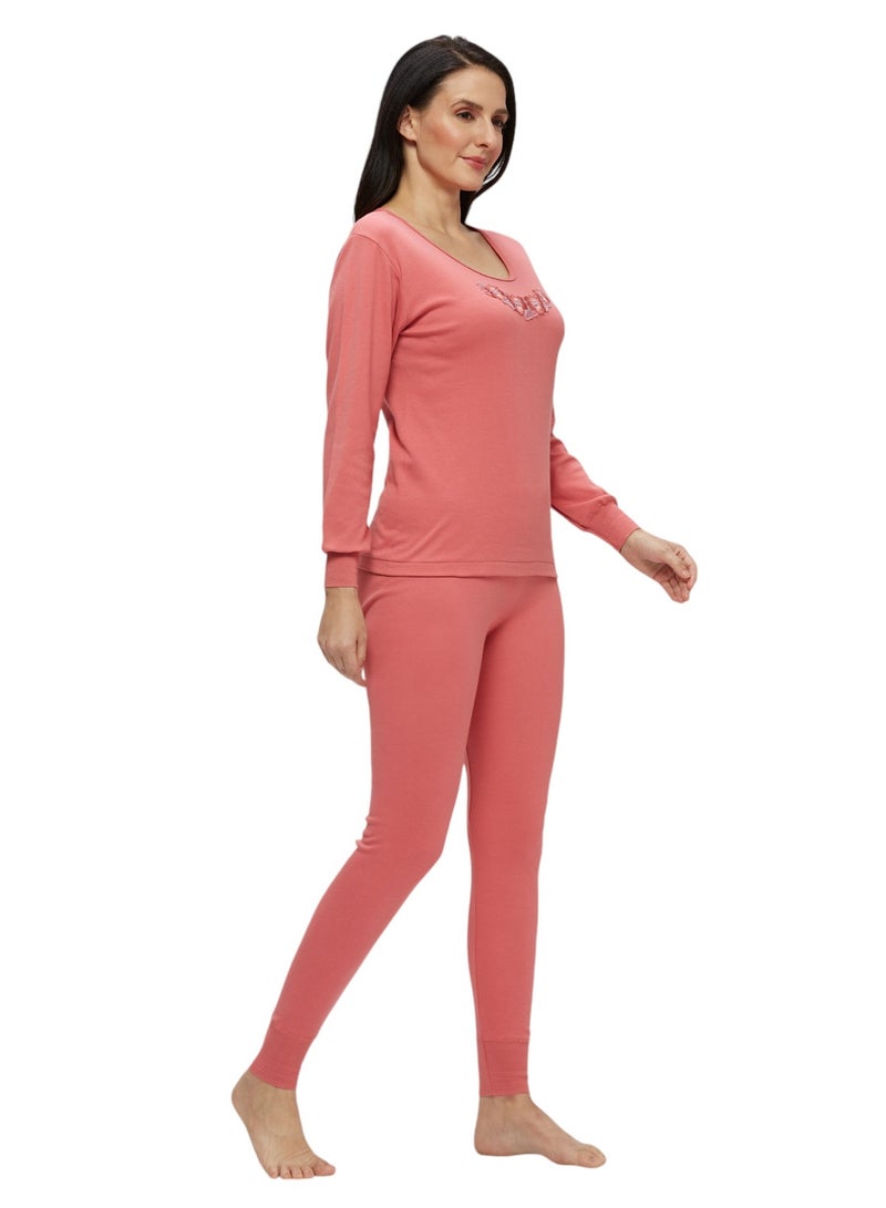 BYC WOMEN'S INNER FULL BODY THERMAL SET - DARK PINK - Image 2