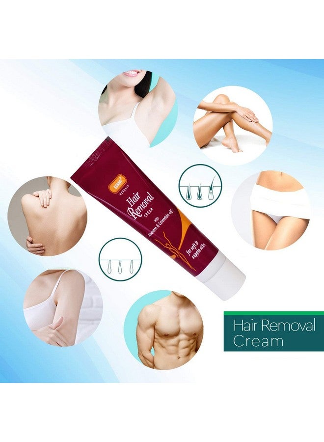 Sunny Hair Removal Cream Enriched With Aloevera & Calendula for Pain Free & Gentle Removal of Unwanted Hair | For Moisturized, Baby Soft, Velvety Smooth, Hairless Skin (100gm) - Image 2