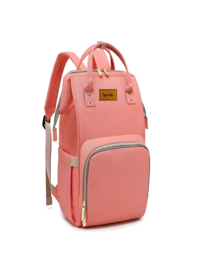 Laee cute baby Diaper Bag for Mothers | Spacious Waterproof Backpack with Multiple Pockets to Easily Organise Baby Essentials, Various Sized Pockets (pink) - Image 1