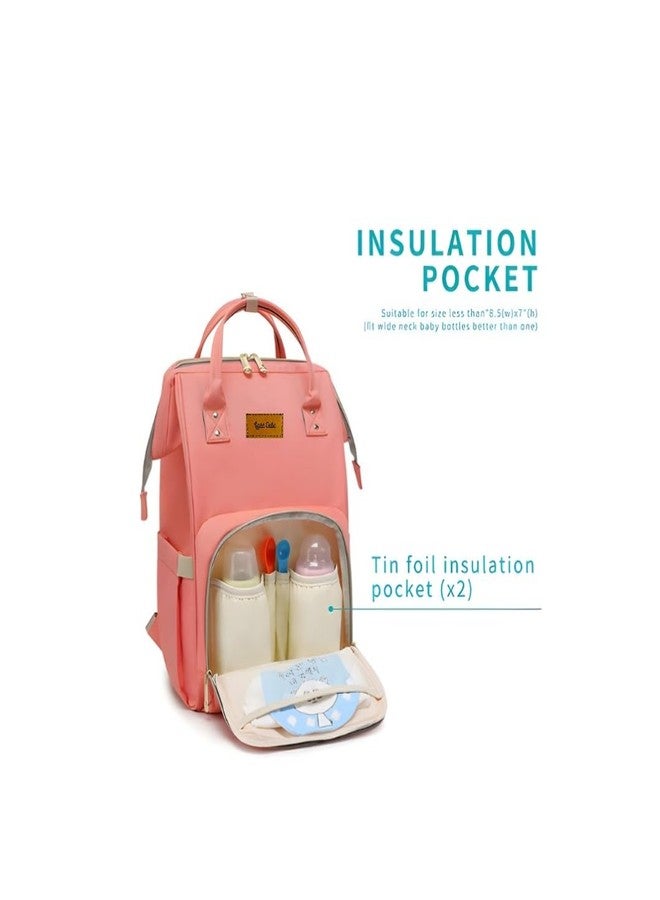 Laee cute baby Diaper Bag for Mothers | Spacious Waterproof Backpack with Multiple Pockets to Easily Organise Baby Essentials, Various Sized Pockets (pink) - Image 5