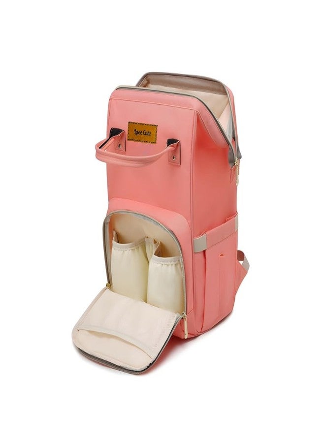 Laee cute baby Diaper Bag for Mothers | Spacious Waterproof Backpack with Multiple Pockets to Easily Organise Baby Essentials, Various Sized Pockets (pink) - Image 2