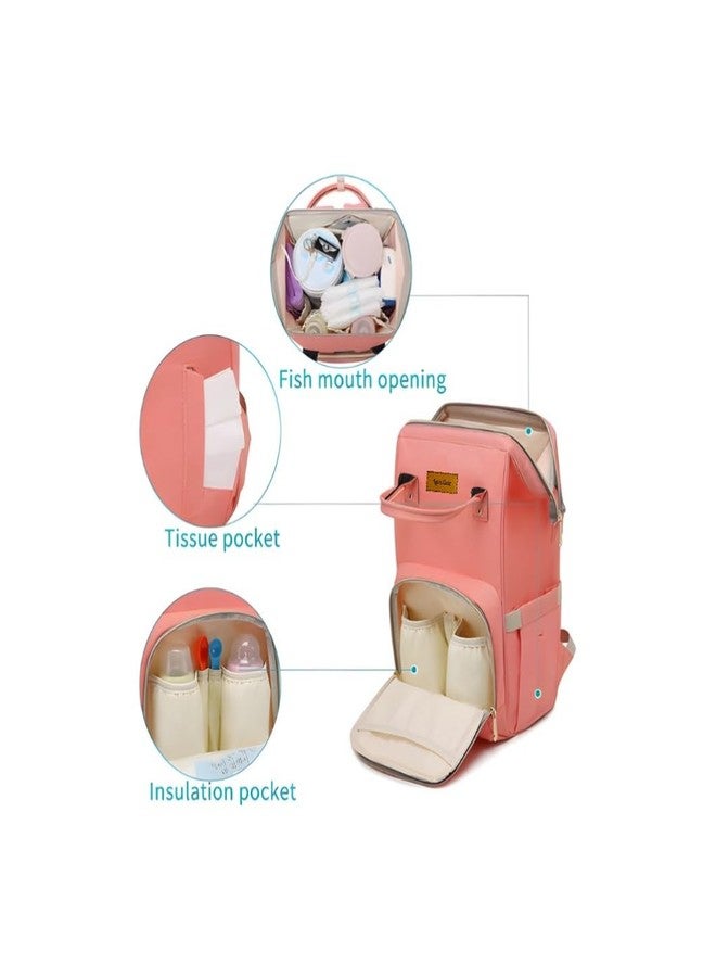 Laee cute baby Diaper Bag for Mothers | Spacious Waterproof Backpack with Multiple Pockets to Easily Organise Baby Essentials, Various Sized Pockets (pink) - Image 3