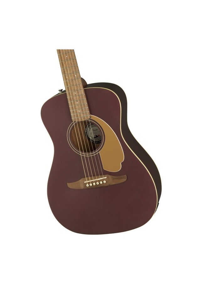 FENDER Malibu Player Acoustic Electric Guitar, Burgundy Satin, Walnut Fingerboard - Image 4
