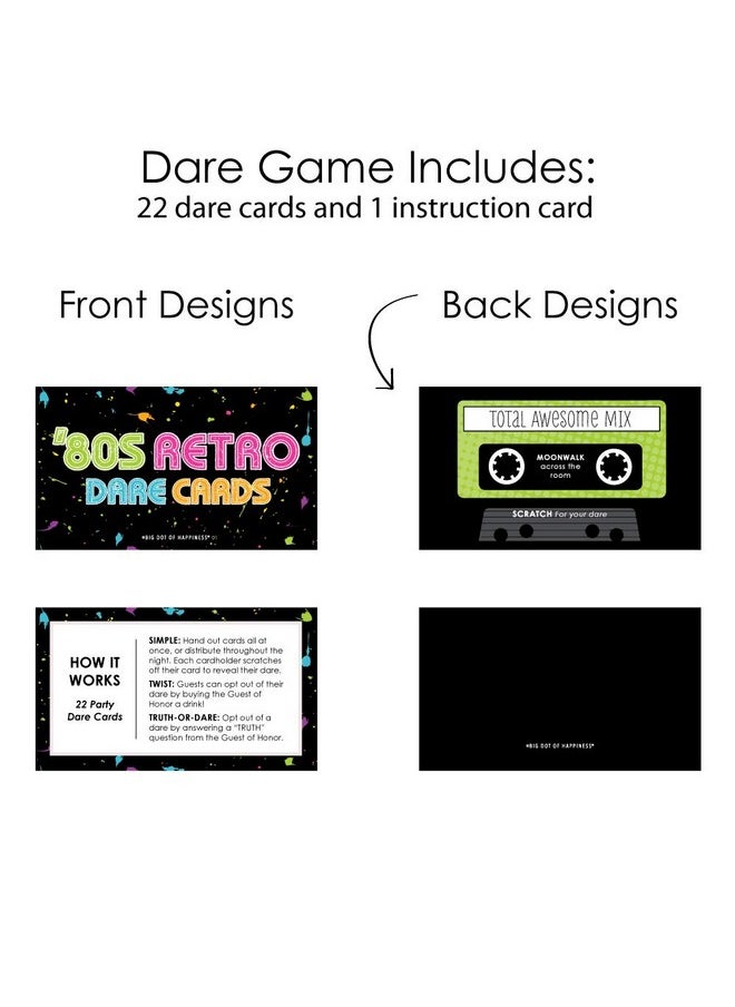 Big Dot of Happiness Big Dot of Happiness 80's Retro - Totally 1980s Party Game Scratch Off Dare Cards - 22 Count  - Image 5