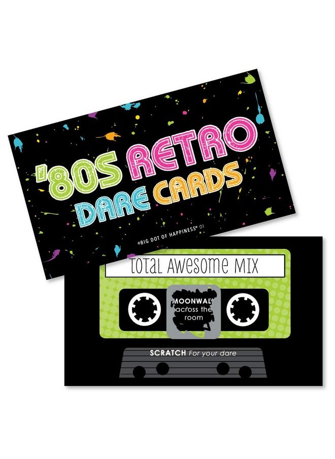 Big Dot of Happiness Big Dot of Happiness 80's Retro - Totally 1980s Party Game Scratch Off Dare Cards - 22 Count  - Image 1