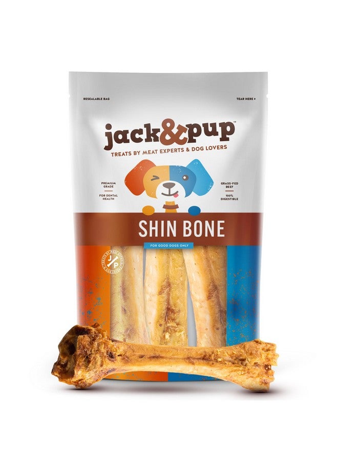 Jack&Pup Roasted Meaty Beef Shin Bone Dog Treats  811” Long Lasting All Natural Gourmet & Healthy Dog Bone Treat Chews  Savory Smoked Beef Flavor (3 Pack) - Image 1