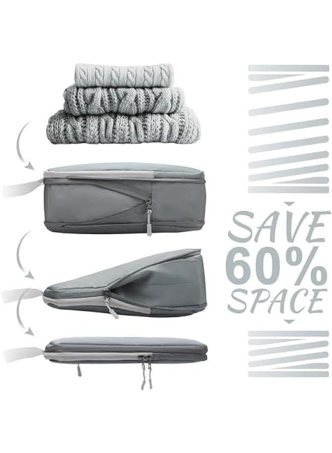 HOOKOR Packing Cubes for Travel - 7 Set Luggage Organizer Bags for Family, Mesh Breathable Travel Packing Cubes for Suitcases Durable Travel Essentials Bags Set,Carry On Suitcases (Black) - Image 4