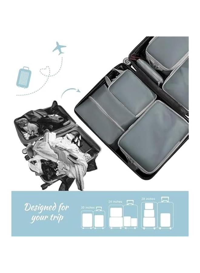 HOOKOR Packing Cubes for Travel - 7 Set Luggage Organizer Bags for Family, Mesh Breathable Travel Packing Cubes for Suitcases Durable Travel Essentials Bags Set,Carry On Suitcases (Black) - Image 5