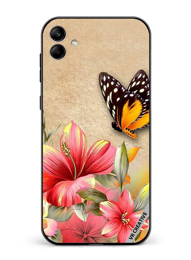 VR CREATIVE Protective Case Cover For Samsung Galaxy A04 Brown Butterfly On Flower Design Multicolour - Image 1
