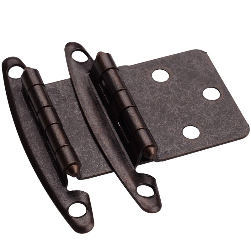 Decobasics (25 Pairs Pack/50 Pcs) Brushed Bronze Non Self Closing/Free Swinging Variable Overlay Flush Cabinet Hinge - Image 3
