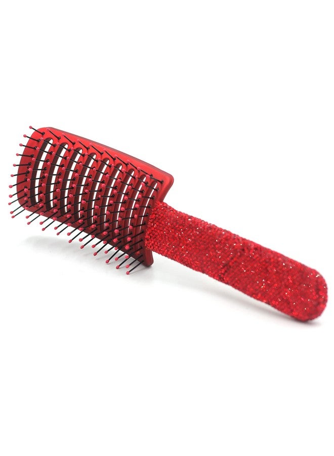 Bestbling Bling Styling Hair Smooth And Detangle Hair Brush For Women Girl Men Arcshaped Spareribs Comb (Red) - Image 1