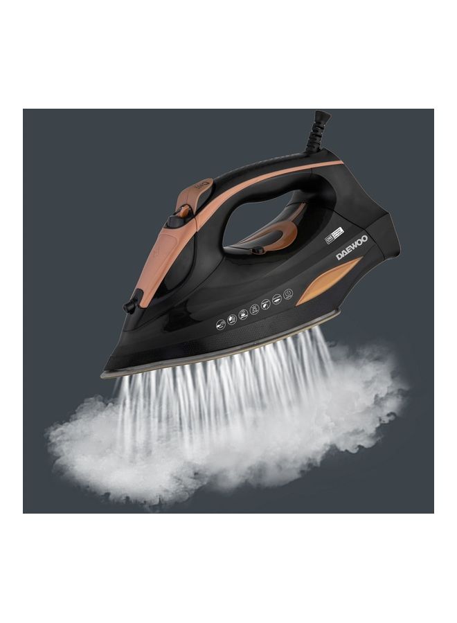 DAEWOO Steam Iron With Steam Burst, Spray Function, Self Cleaning, Anti Drip, Anti Calcium 0.32 L 2800 W DSI-6260 Black - Image 2