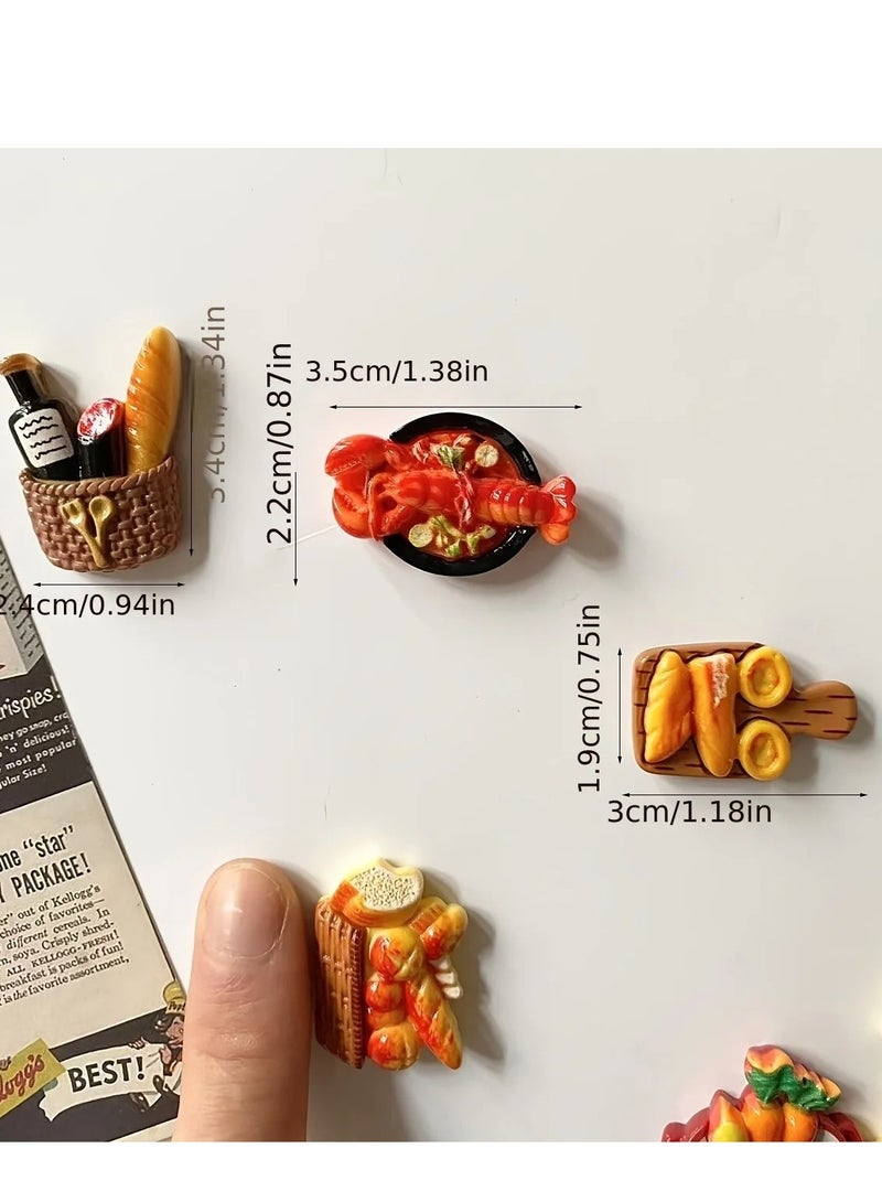 9-Piece Food Shaped Fridge Magnets Set – 3D Resin Refrigerator Stickers for Home & Kitchen Decoration - Image 2