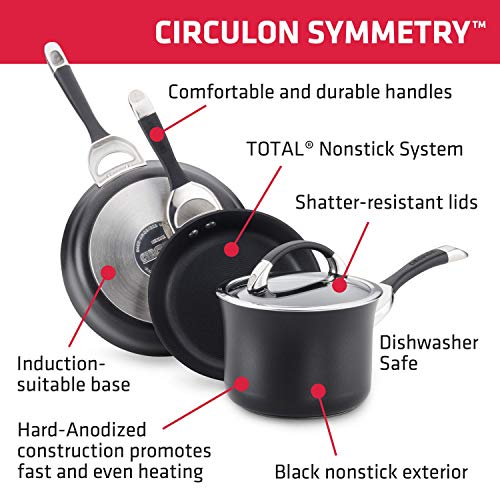 Circulon Symmetry Hard Anodized Nonstick Casserole Dish/Casserole Pan with Lid - 5.5 Quart, Black - Image 5