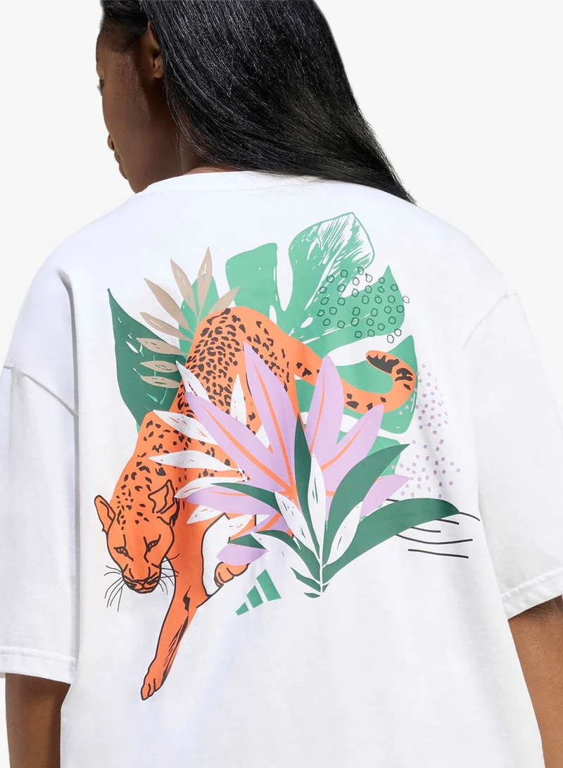 Adidas  Animal Oversized Graphic T-Shirt for Women | Best Price UAE