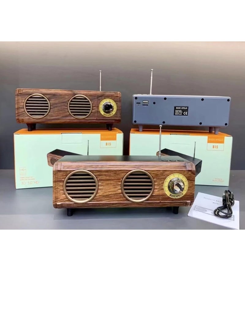 Vintage-Inspired Bluetooth Speaker & FM Radio – Portable Wireless MP3 Music Player with TF Card & USB Support - Image 4