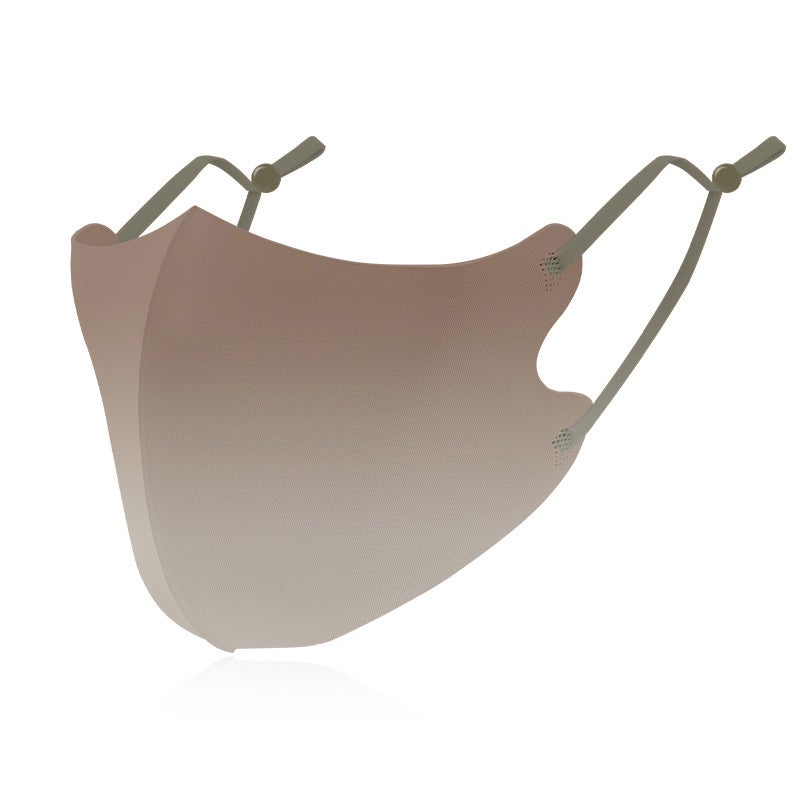 Generic Sunscreen Ice Silk Cloth Mask Thin Sunshade Mask Amazon Cross-border 3D Goddess Gradient Blush Mask Gradient warm coffee
